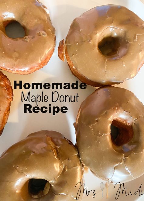 Embrace the joy of baking: Homemade maple glazed donuts - a sweet start to your day. 

#mapledonuts #homemadedelights #donutlove #mrsmadi Maple Donut Recipe, Maple Donut Glaze, Maple Donuts Recipe, Donut Glaze Recipes, Homemade Doughnut Recipe, Donut Icing, Maple Donuts, Breakfast Donuts, Maple Recipes