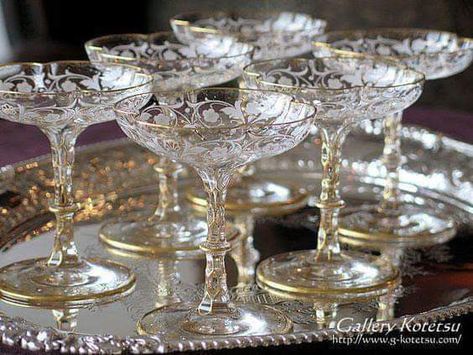 Vintage Wine Glass, Champagne Coupe Glasses, Luxury Tableware, Crystal Stemware, Vintage Dinnerware, Crystal Glassware, Drinking Glasses, Vintage Crystal, Stemware