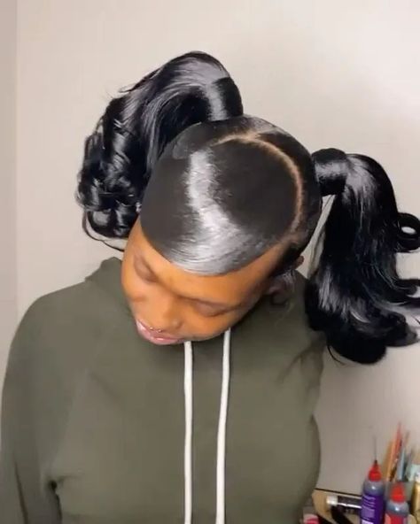 Double Pigtails, Loose Hair Styles, Birthday Hairstyles Ideas, Hair Inspiration Straight, Straight Hairstyles Ideas, Best Ponytail Hairstyles, Swoop Hairstyles, Best Ponytail, Long Ponytail Hairstyles