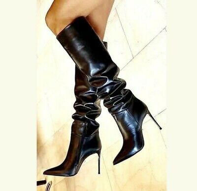 Black Knee Length Boots, Leather High Heel Boots, High Heels Boots, Knee High Heels, Leather Boots Heels, Thigh High Boots Heels, Stiletto Boots, Beautiful Boots, Heels Boots