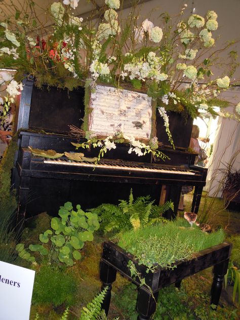 Pretty Piano Aesthetic, Piano Centerpiece, Comfy Living Room Decor, Apocalypse Landscape, Green Academia, Nature Room, Old Pianos, Ap Studio Art, Room Of One's Own