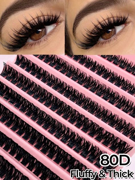 Collar  Chemical Fiber  Cluster Lashes Embellished   Beauty Tools Eyelashes Extensions, Cluster Lashes, Lash Clusters, Diy Eyelash Extensions, Individual Eyelashes, Individual Lashes, Lashes Beauty, False Eyelashes, Lash Extensions