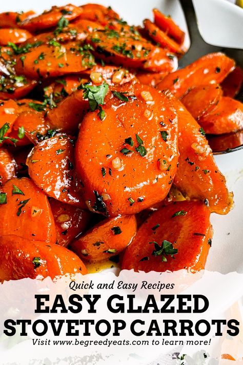 Easy Glazed Stovetop Carrots Side Dish Carrot Recipes, Carrots As A Side Dish, Carrot Side Dish Recipes Stove Top, Ways To Make Carrots, How To Make Carrots Taste Good, Carrot Maple Glazed, Skillet Carrots Recipe, Saute Carrots Recipes, How To Make Sweet Carrots