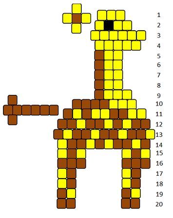 Beaded giraffe with instructions for legs Beaded Giraffe, Giraffe Keychain, Pony Bead Animals, Pony Bead Projects, Design Grid, Bead Animals, Giraffe Pattern, Simple Craft, Bead Projects