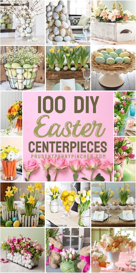 Brighten up your table for Spring with one of these elegant DIY Easter centerpieces. From rustic to farmhouse centerpiece ideas, there's a lot of inspiration for Easter table decorations. Diy Easter Centerpieces, Easter Centerpieces Diy, Diy Osterschmuck, Easter Spring Decor, Here Comes Peter Cottontail, Spring Floral Arrangements, Spring Centerpiece, Easter Tablescapes, Easter Stuff