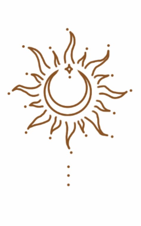 Moon Simple Tattoo, Sun And Moon Drawing Simple, Azalea Tattoo, Sun And Moon Symbol, Simple Sun Tattoo, Sun Outline, Tangled Sun, Tatoo Styles, W Tattoo