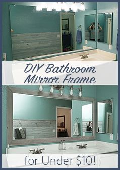 Diy Bathroom Mirror, Makeover Kamar Mandi, Mirrors Diy, Bathroom Diy Ideas, Bathroom Mirrors Diy, Koti Diy, Mirror Makeover, Bathroom Mirror Frame, Interior Design Minimalist