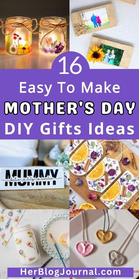 easy handmade mothers day gifts with mason jar, clay craft, photo holder and much more. Easy Handmade Gift Ideas, Diy Mothers Day Gift, Mothersday Gifts Diy, Homemade Gifts For Mom, Creative Mother's Day Gifts, Grandma Blanket, Diy Gifts For Mothers, Easy Mother's Day Crafts, Diy Mother's Day Crafts