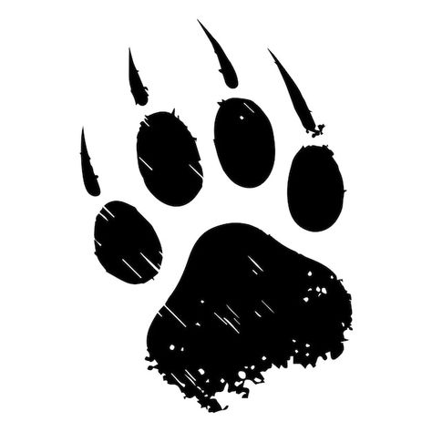 Vector black paw print of a wild animal | Premium Vector #Freepik #vector #bear-paw #paw #dog-foot #dog-paw Paw Print Drawing, Notion Pictures, Wolf Paw Print, Black Paw Print, Paw Logo, Wolf Paw, Print Drawing, Paw Paw, Event Logo