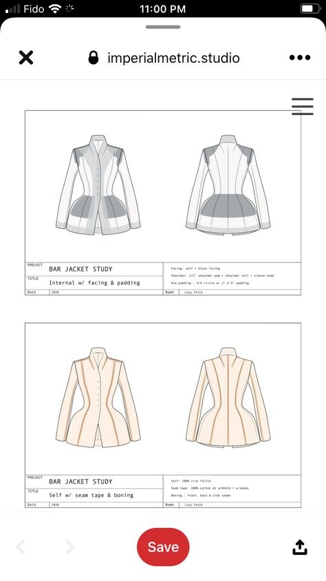 Dior Bar Suit Pattern, Dior Bar, Bar Jacket, Dior Jacket, Tailoring Details, Fashion Design Patterns, Tech Pack, Costume Patterns, Fashion Portfolio