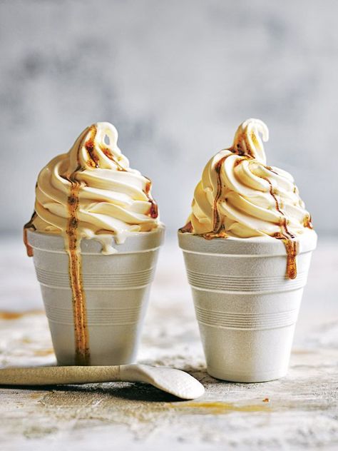 Vanilla Soft Serve Ice Cream With Maple And Bourbon Syrup | Donna Hay Bourbon Syrup, Soft Serve Ice Cream Recipes, Vanilla Soft Serve, Bourbon Cream, Ice Cream Photography, Donna Hay, Serve Ice Cream, Slow Cooker Desserts, Frozen Yoghurt