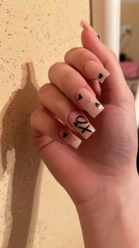 Nail Ideas The Weeknd, F U Nails, The Weeknd Acrylic Nails, The Weeknd Nails Design Starboy, The Weekend Nails Xo, The Weekend Nails Ideas, The Weeknd Nail Ideas, Mac Miller Nails Ideas, The Weekend Inspired Nails