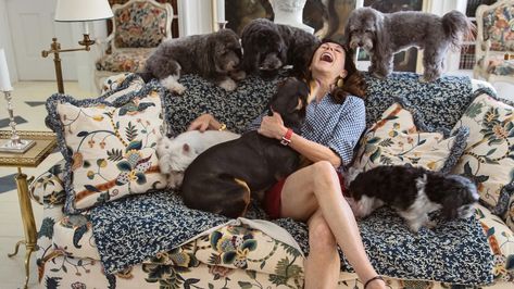 What Is It About Interior Designers and Their Dogs? | Architectural Digest Living With Dogs, Famous Interior Designers, Dog Cover, Muddy Paws, Chinoiserie Chic, Up House, Top Interior Designers, French Women, Dog Decor