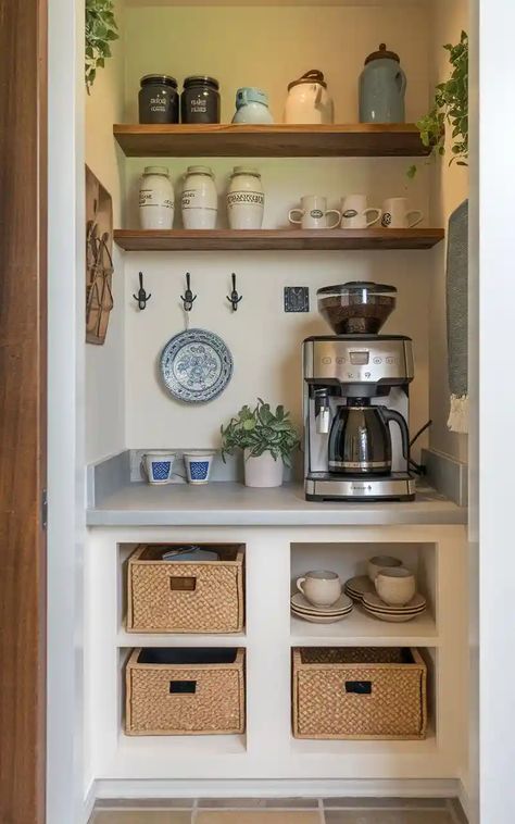 26 Modern Butler's Pantry Design Ideas for Stylish Home in 2024 Butler Pantry Laundry Room Combo, Pantry Laundry Room Combo, Butlers Pantry Ideas, Pantry Design Ideas, Pantry Renovation, Vintage Pantry, Decorative Tile Backsplash, Modern Pantry, Living Room And Kitchen Design