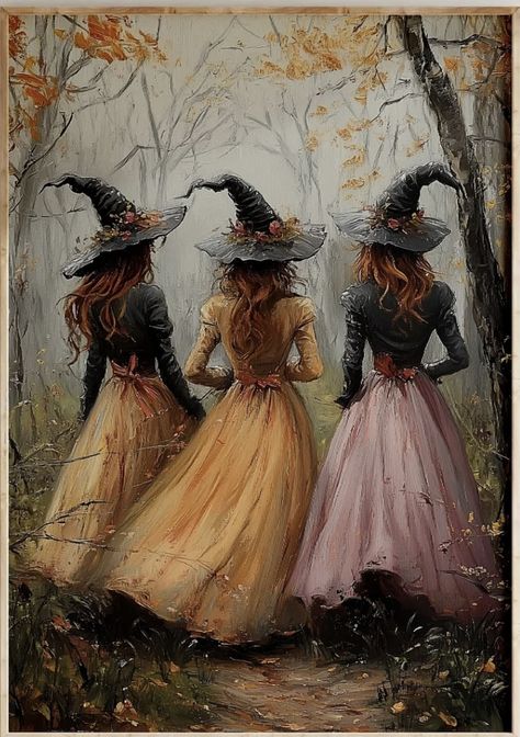 Witch Image Aesthetic, Witch Pictures Halloween, Witch Reading Illustration, Three Witches Aesthetic, Witch And Wizard Aesthetic, Modern Day Witch Aesthetic, Down The Witches Road, Witch Coven Art, Autumn Witch Aesthetic