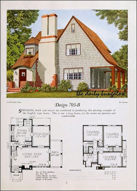 1920::National Plan Service | Flickr - Photo Sharing! Sims Tudor House, Small Tudor Cottage Floor Plans, Floor Plans Tudor, 1920s House Plans, Two Story Tudor, American House Design, Vintage Home Plans 1920s, 1920 House, Tudor House Plans