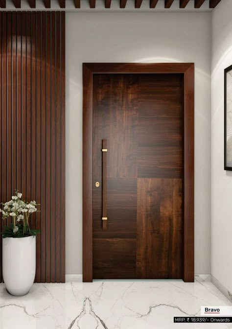 wooden gate designs | front door decor | front gate decoration design front door decor front doors front door ideas front gate design wooden gate design wooden gates designs gate design modern Flush Doors Design Modern, Veneer Doors, Latest Door Designs, Main Door Designs, Pintu Interior, Flush Door Design, Main Doors, House Front Door Design, Modern Entrance Door