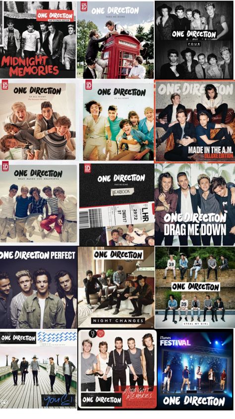 One direction album covers🩶 One Direction Album Covers, 1d Albums, One Ditection, Am Album, Four One Direction, One Direction Albums, Gambar One Direction, One Direction Songs, One Direction Louis