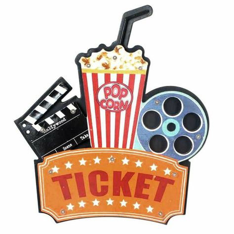 Theatre Party, Hollywood Theater, Village Kids, Movie Room Decor, Led Wall Decor, Movie Ticket, Movie Reels, Movie Decor, Eid Stickers