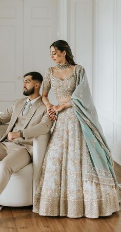 Reception Outfits Couple, Marriage Clothes For Couple, Lehenga And Suit Couple, Indian Wedding Outfits Bride And Groom, Engagement Theme Ideas Indian, Wedding Reception Photoshoot, Engagement Lehanga Outfits, Couple Reception Outfit, Couple Dress Matching Indian For Engagement