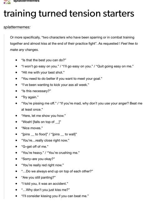 Writing Prompts Tension, How To Have Characters Meet, Training Writing Prompts, Period Writing Prompts, High School Story Plot Ideas, Characters First Meeting Prompts, Period Prompts, Other Words For Blushing, Tension Writing Prompts