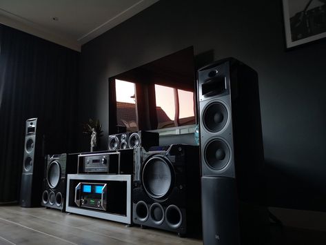 Featured Home Theater System: Nick B. in Grootebroek, Netherlands – SVS Home Theater Speaker System, Home Theater Surround Sound, Home Theater Room Design, Theater Room Design, Center Speaker, Audio Studio, Hearing Problems, Home Cinema Room, Home Theater Setup