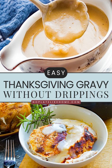 Thanksgiving Gravy Without Drippings, Easy Thanksgiving Gravy, Butter Gravy Recipe, Gravy Recipe Without Drippings, Thanksgiving Gravy Recipes, Brown Gravy Recipe Easy, Gravy Without Drippings, Turkey Gravy Easy, Homemade Turkey Gravy