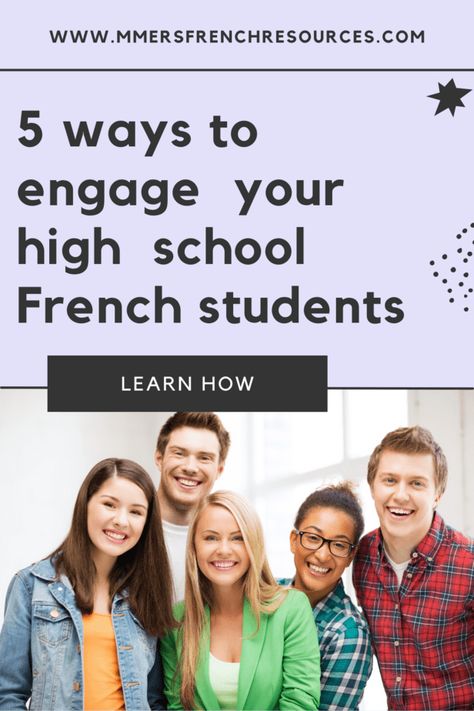 Need some easy ways to engage your French students?  One of the best ways I have found to get my students engaged and excited about learning is to add movement. There are so many ways French Verb Conjugation, Poems For Students, French Speaking Activities, Teaching Verbs, High School Teaching Ideas, Cooperative Learning Activities, High School French, High School Teaching, School Core