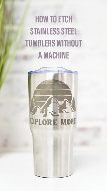 MGL: Master Your Cricut Today! on Instagram: "You all LOVED our Dollar Tree etched stainless steel tumbler video and demanded a full tutorial, so here is what you need to know to make one yourself! 🤩 (More in depth tutorial coming to our YouTube channel soon!) #tumbler #tumblersoftiktok #etching #etchedtumblers #etched #ferricchloride #diy #diytumbler #tumblersoftiktok #tumblertutorial #cricut #cricutprojects #hack #crafthack #fyp #foryou #explained #dollartree #dollartreediy #tutorial" Stainless Steel Etching Diy, Cricut Stainless Steel Tumbler, Etching On Tumblers, Etched Stainless Steel Tumbler, Etching Stainless Steel, How To Etch A Stanley Cup, Etching Stainless Steel Tumbler, Etched Tumblers, How To Etch Stainless Steel Tumbler