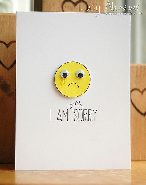 Sorry by Lucy Abrams, via Flickr Sorry Cartoon, Sorry Card, Apology Cards, Im Sorry Cards, Sympathy Cards Handmade, Autumn Scenery, I Am Sorry, Get Well Cards, Sympathy Cards