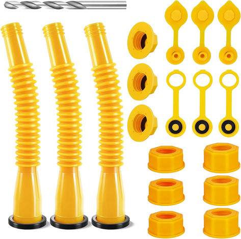 ENHANCED COMPATIBILITY AND CONVENIENT LENGTH: Cyluer gas can spout replacement kit boasts superior compatibility, suitable for most 1/2/5/10 gal oil cans, fitting oil jug mouths ranging from 1.7in to 1.82in. The length of the hose has been extended to 8.1in, ensuring greater convenience and flexibility. Fuel Energy, Air Conditioner Maintenance, Car Dent Repair, Car Dent, Dent Repair, Oil Spill, Gas Cans, Car Hacks, Gas Tanks