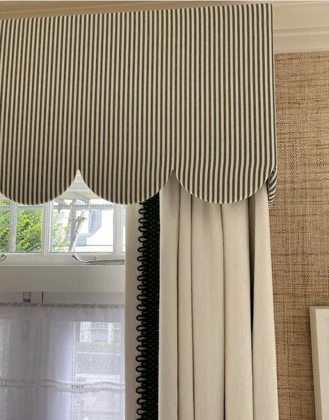 Dormer Curtains, Baby Room Design Colorful, Scalloped Pelmet, Shutters And Curtains Together, Modern Window Valance, Blind Pelmet, Modern Colonial Decor, Pelmet Ideas, Window Cornices