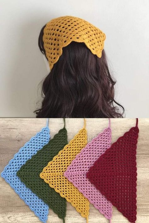 Crochet Bandana, Mode Crochet, Crochet Design Pattern, Crochet Business, Ladies Blouse, Crochet Fashion Patterns, Crochet Things, 자수 디자인, Modern Crochet