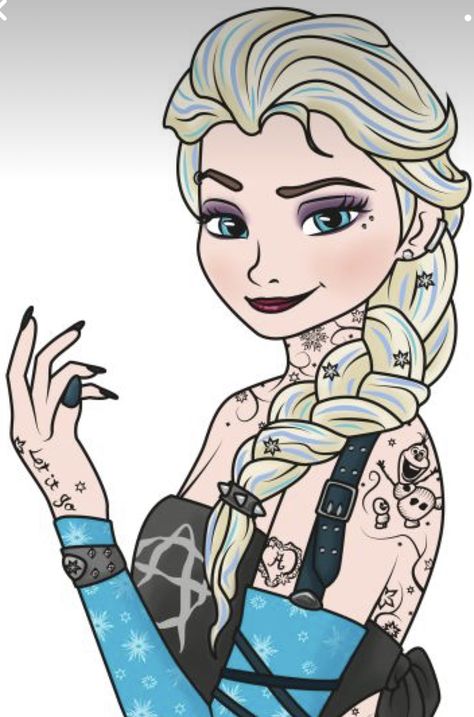 Emo Disney Princess, Punk Disney Characters, Gothic Disney Princesses, Emo Disney, Punk Disney Princess, Dark Disney Art, Twisted Disney Princesses, Goth Disney Princesses, Disney Punk