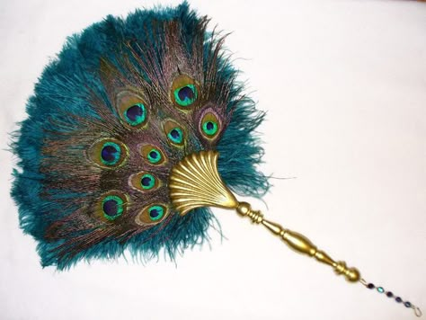 Peacock Feather Fan, Peacock Fan, Feather Fans, Victorian Accessories, Antique Fans, Peacock Colors, Peacock Theme, Peacock Decor, Feather Fan