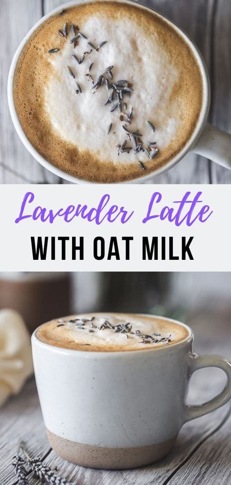 Lavender Latte with Oat Milk - Le Petit Eats Lavender Simple Syrup, Oat Milk Latte, Lavender Latte, Relaxing Morning, Easy Breakfast Brunch, Smoothie Detox, At Starbucks, In A Mug, Matcha Latte