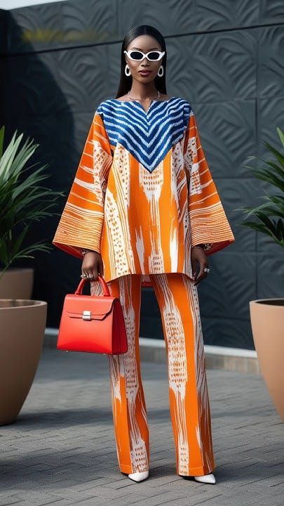 Two Piece Ankara Outfit, Ankara Two Piece Outfit Pants, African Pants Outfits, Chic Ankara Styles, Adire Styles For Ladies, African Print Suits, Trouser And Top For Ladies, Fads Fashion, African Print Outfits