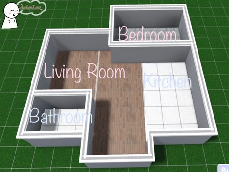 My pin is a bloxburg house layout for anybody who needs ideas for their build. Small One Person Bloxburg House Layout, Small Bloxburg House Ideas Layout One Story, Simple Bloxburg House Layout One Story, Bloxburg House Layouts For Beginners, Small House Bloxburg 1 Floor, 1 Bedroom Bloxburg House Layout, Mini House Layout Bloxburg, Bloxburg 1 Person House, Lay Out Bloxburg House