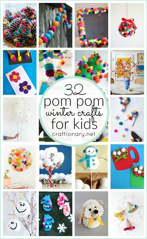 Pom pom crafts. These craft ideas are great to make with kids and are considerably stylish and decorative.. Sea Animal Crafts, Pom Pom Animals, Pom Pom Tree, Pom Crafts, Crafts And Activities For Kids, Diy Bird Bath, Diy Snow Globe, Ocean Kids, Diy Pom Pom