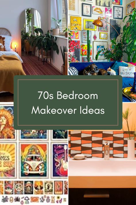 Transform your bedroom with these fun and funky 70s decorating ideas! From colorful hippie decor to groovy wall art, find inspiration that matches your unique style. Our list offers exciting options like vintage furniture, bold patterns, and eye-catching accessories you’ll love. Perfect for dorms, retro rooms, or classic home decor, these stylish suggestions blend vibrant colors and nostalgic themes. It’s time to refresh your space with retro 70s flair that will make you feel good every day of the week! Retro 70s Bedroom, 70s Bedroom Ideas, 70s Inspired Bedroom, 70s Bedroom Decor, Groovy Bedroom, Groovy Wall Art, 70s Bedroom, Funky Bedroom, 70s Interior Design