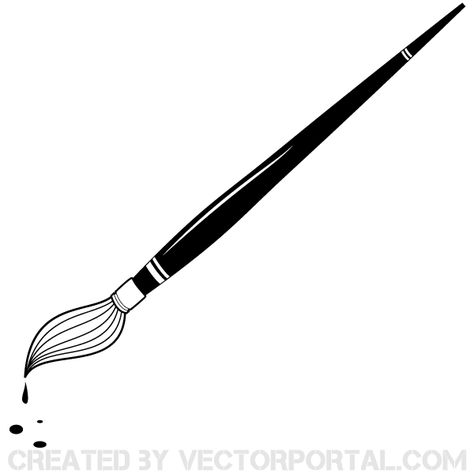 Free paint brush vector clip art image.. More Free Vector Graphics, www.123freevectors.com Art Brush Logo, Brush Teeth Clipart, Paintbrush Tattoo, Brush Tattoo, Paint Brush Drawing, Illustrator Brushes, Brush Drawing, Free Tattoo, Nail Art Brushes