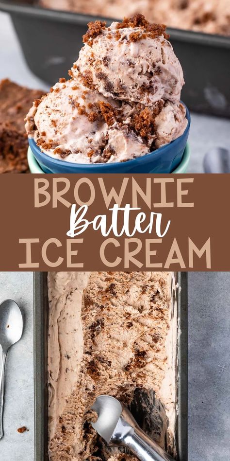 Brownie Batter Ice Cream Recipe, Brownie Batter Ice Cream, Homemade Ice Cream Recipes Machine, Ice Cream Recipes Machine, Easy Ice Cream Recipe, Crazy For Crust, Churn Ice Cream, Creami Recipes, Brownie Ice Cream