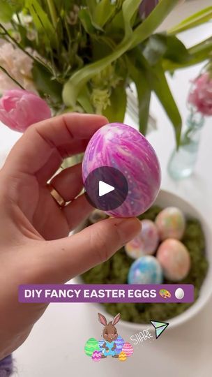 2.9K views · 970 reactions | DIY • Fancy Easter Eggs 🐰👇 

Love this DIYers @kleine_schlawiner Easter Egg crafting from Germany 🇩🇪 

Who is going to try this one out? 

Here is what you need:

Boiled Eggs
Water Soluble Felt Pens
Paper Towels 
Rubber Bands
Bowl of Cold Water 
Cup of Vinegar 

Step by Step Instructions:

1. Boil Eggs 🥚🔥 

2. Then cool off the eggs in cold water 💦 

3. Then take the colored pens and color into a paper towel.

4. Place 1 egg into the paper towel. 

5. Raise up the paper towel snugly around the egg and secure with a rubber band. 

6. Slowly dunk the egg into the cup of vinegar. Twist around.

7. Remove the egg and place on a plate.

8. Repeat with the other eggs.

9. Wait for them to dry.

10. Remove the towels 🤩 

Follow @redospaces for more DIY content Nature Easter Crafts For Kids, How To Make Easter Eggs, Egg Ideas Easter, Egg Easter Decoration, Coloring Eggs Ideas, Decorating Easter Eggs Ideas, Diy Easter Eggs Decorations, Eggs Easter Ideas, Easter Projects For Kids