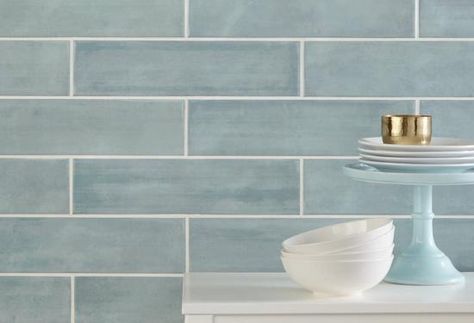 Seaside Polished Ceramic Tile, Blue Tile Wall, Blue Glass Tile, Ceramic Tile Bathrooms, Polish Ceramics, Polished Porcelain Tiles, Floor And Decor, Blue Tile, Master Bath Remodel