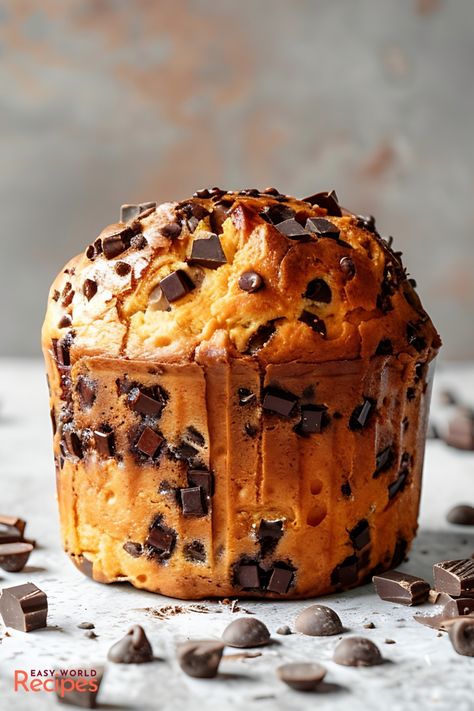 Traditional Chocolate Panettone is an Italian Christmas bread known for its light, airy texture and rich flavor. Make it with this simple recipe! Authentic Italian Bread Recipes, Panatone Bread Recipe, Panatone Bread Italian Christmas, Sopranos Christmas, Pannetone Recipe, Panetone Recipe, Italian Food Authentic, Panettone Muffins, Traditional Christmas Sweets