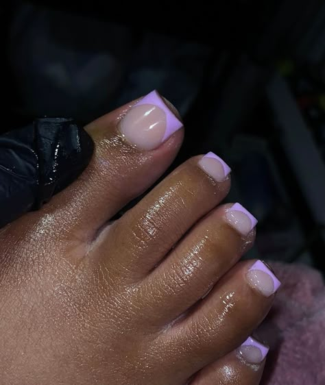 Acrylic Pedicure, Purple Toe Nails, French Toe Nails, Pedicure Designs Toenails, Gel Toe Nails, Acrylic Toes, Toe Nail Color, Acrylic Toe Nails, Pretty Toe Nails