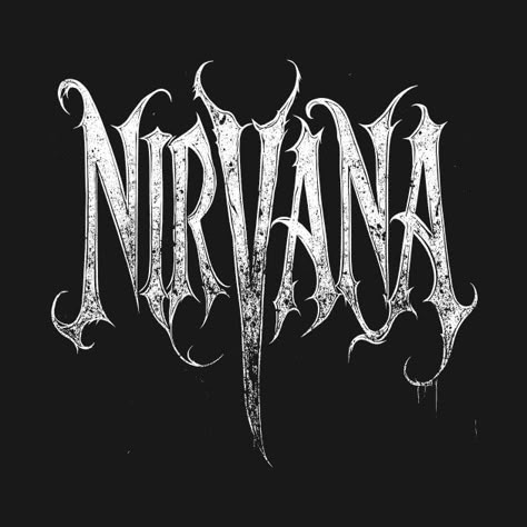 A tribute to Nirvana, capturing their raw energy, grunge vibe, and rebellious spirit, reflecting the powerful and intense essence of their music. Rock Band Logos Art, Nirvana Stencil, Nirvana Logo, Metal Band Logos, Nirvana Nevermind, Rock Band Logos, Band Names, Grunge Band, Band Wallpapers