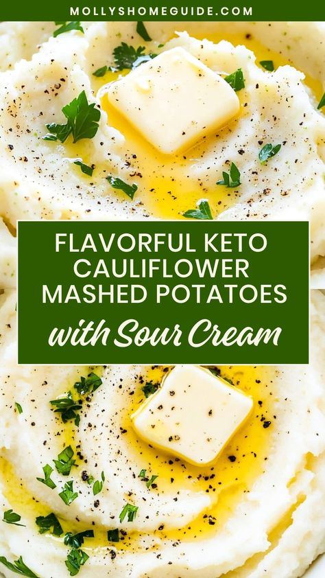 Looking for a low-carb alternative to traditional mashed potatoes? Try out this delicious recipe for Keto Cauliflower Mashed Potatoes with Sour Cream. Creamy, flavorful, and oh-so-satisfying, these cauliflower mash will become your new favorite side dish. The combination of cauliflower and sour cream creates a rich texture with a tangy twist that is sure to impress your taste buds. Homemade Cauliflower Mashed Potatoes, Whole 30 Mashed Cauliflower, Keto Mashed Potatoes Cauliflower Recipes, Mashed Cauliflower Recipe Frozen, Cauliflower Mashed Potatoes From Frozen, Whipped Cauliflower Mash, Cauli Mash Recipe, Keto Mashed Cauliflower Recipe, Keto Cauliflower Mash