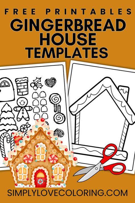 Create festive fun with free gingerbread house templates, perfect for crafting, decorating, and inspiring holiday creativity! Construction Paper Gingerbread House, Printable Gingerbread House Template To Color, Ginger Bread House Crafts For Kids, 2d Gingerbread House, Christmas Crafts Gingerbread House, Gingerbread House Worksheet, Gingerbread House Crafts Preschool, Gingerbread House Craft Kindergarten, Gingerbread Decorations For School