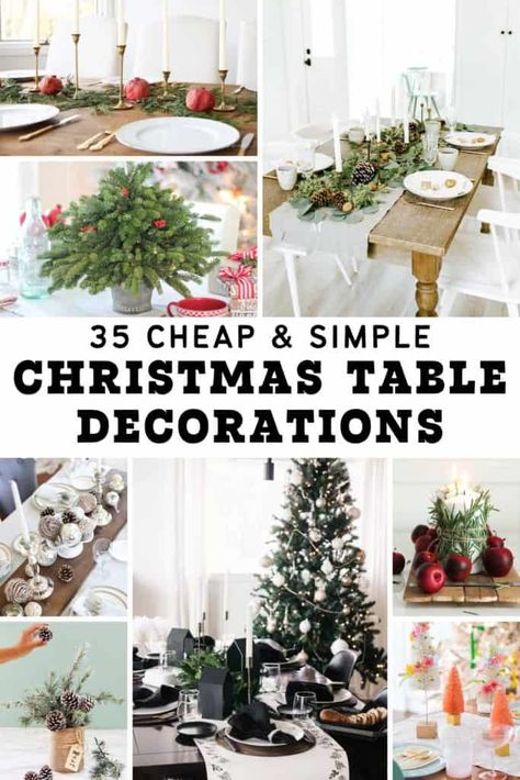 Easy Cheap Christmas Table Decorations, Easy Xmas Table Decorations, Inexpensive Christmas Table Decorations, Christmas Party Table Decorations Cheap, Simple Table Decorations For Home, Cheap Christmas Table Decor, Easy Christmas Table Decor, Christmas Table Decor Ideas Simple, Christmas Table Decorations Simple